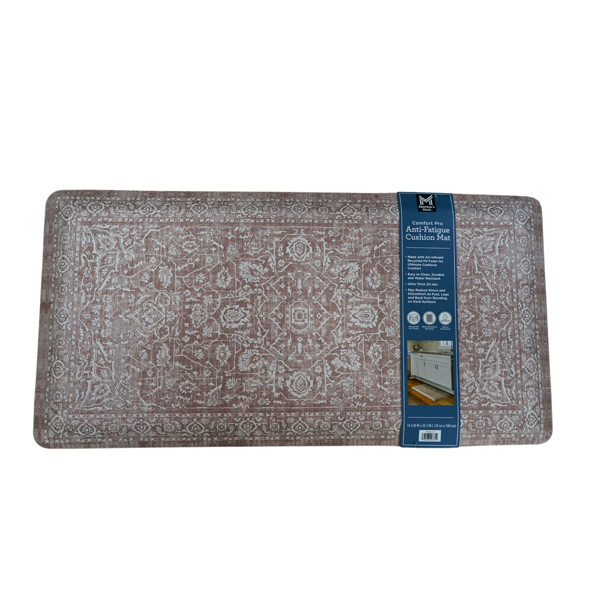 Member's Mark Comfort Pro Anti-Fatigue Cushion Mat Blue Stripes 19.6x39.3in